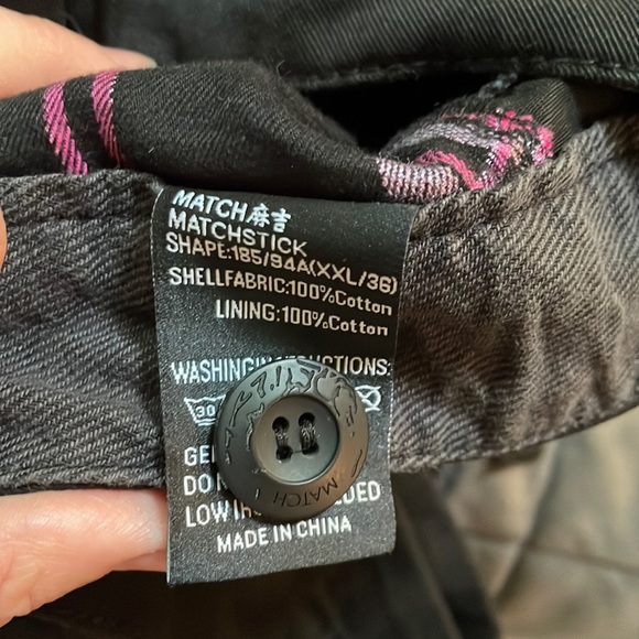 NWT Matchstick Black Cargo Pants Mens XXL/36 - Picture 6 of 9